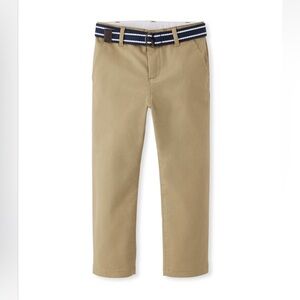 NWT Gymboree Boys Wrinkle Resistant Belted Chino Pants in Sesame, 5T